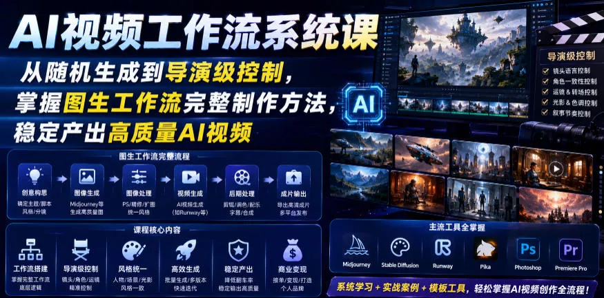 AI视频工作流系统课，从随机生成到导演级控制，掌握图生工作流完整制作方法，稳定产出高质量AI视频 - 付费阅读