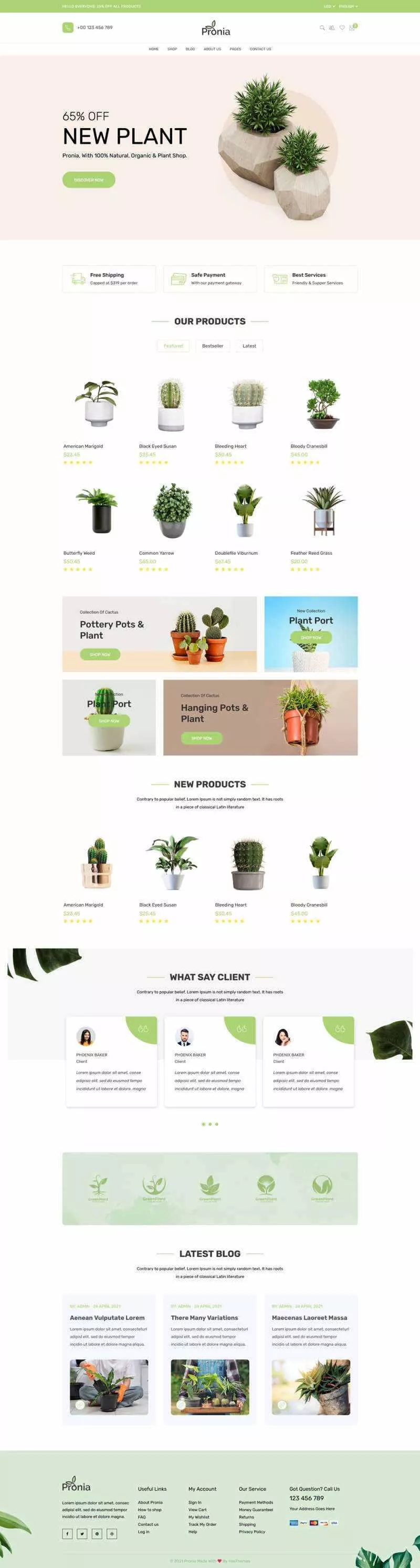 Bootstrap响应式盆栽植物商城网页模板 - 付费阅读