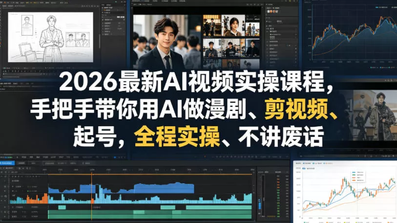 2026最新AI视频实操课程，手把手带你用AI做漫剧、剪视频、起号，全程实操、不讲废话 - 付费阅读