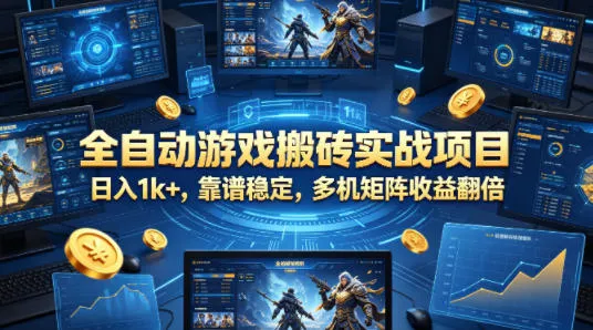 全自动游戏搬砖实战项目，日入1k+，靠谱稳定，多机矩阵收益翻倍【揭秘】 - 付费阅读