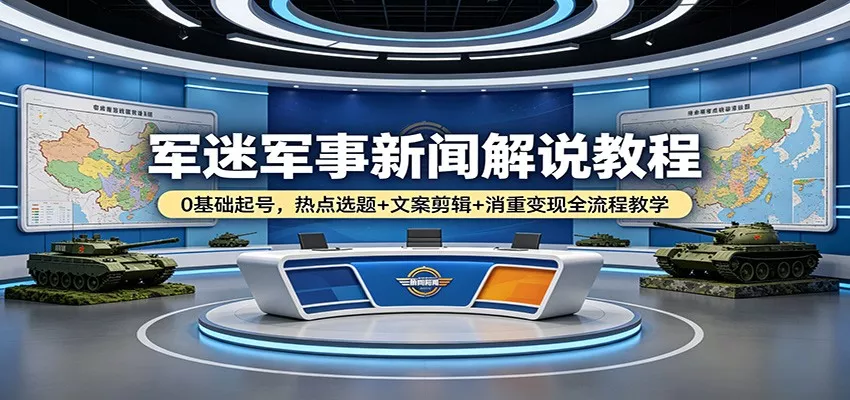 军迷军事新闻解说教程：0基础起号，热点选题+文案剪辑+消重变现全流程教学 - 付费阅读