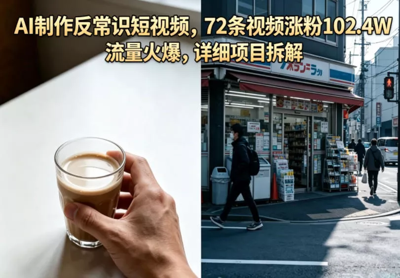 AI制作反常识短视频，72条视频涨粉102.4W，流量火爆，详细项目拆解 - 付费阅读