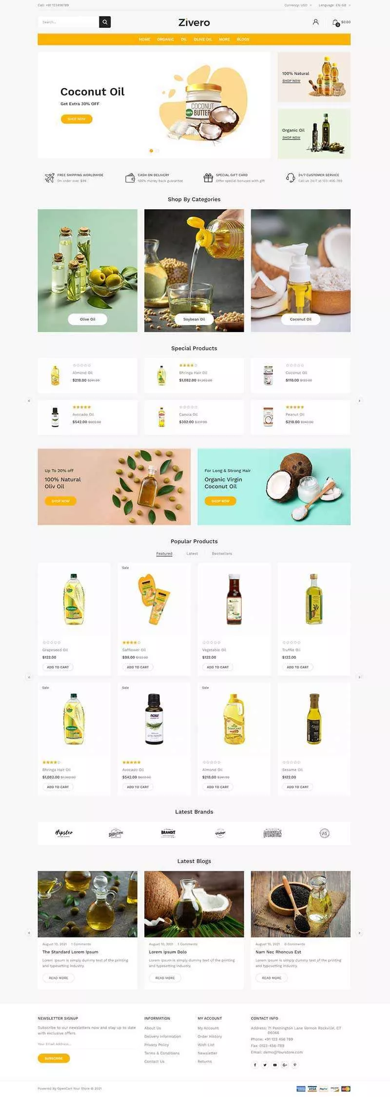 清爽风格食用油网上商城html模板 - 付费阅读