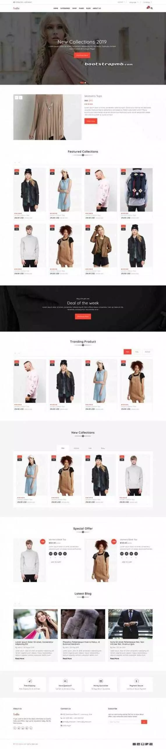 Bootstrap响应式英文服装商城 - 付费阅读