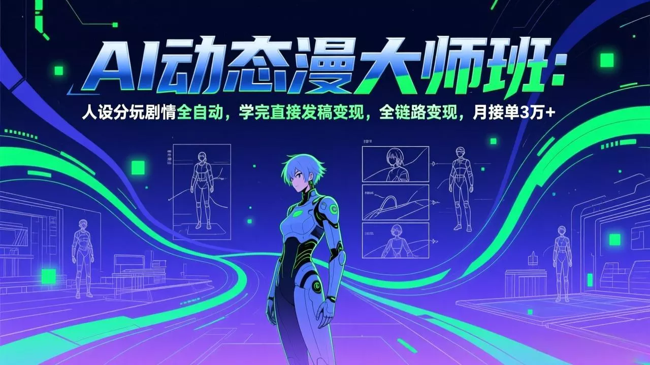 AI动态漫剧大师班：人设分镜剧情全自动，学完直接发稿变现，全链路变现，月接单3万+ - 付费阅读