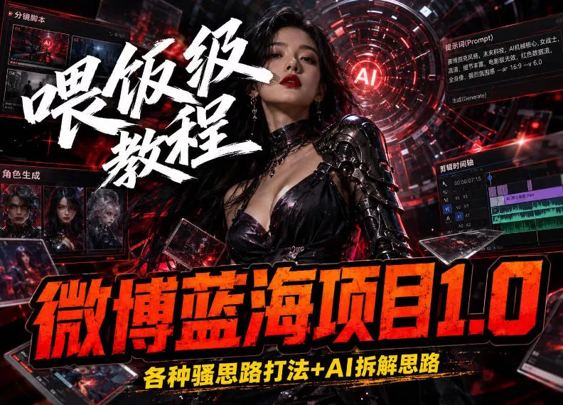 微博蓝海项目1.0_各种Sao操作整理+AI引流拆解，喂饭级教学 - 付费阅读