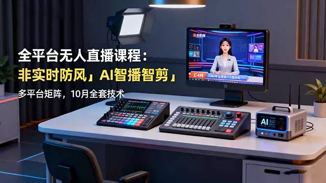 全平台无人直播课程：非实时防风＋AI智播智剪＋多平台矩阵，10月全套技术 - 付费阅读