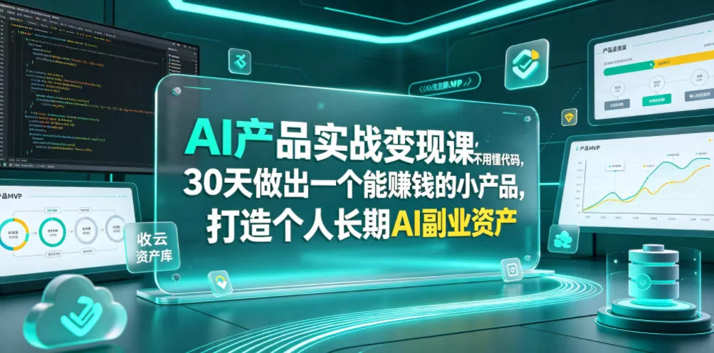 AI产品实战变现课，不用懂代码，30天做出一个能賺钱的小产品，打造个人长期AI副业资产 - 付费阅读