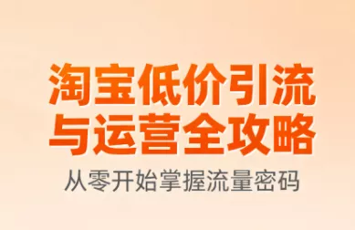 淘宝低价引流与运营全攻略(更新9月) - 付费阅读