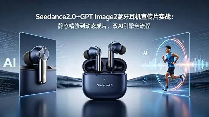Seedance2.0+GPT Image2蓝牙耳机宣传片实战：静态精修到动态成片，双AI引擎全流程 - 付费阅读