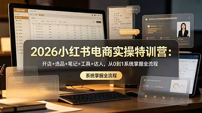 2026小红书电商实操特训营：开店+选品+笔记+工具+达人，从0到1系统掌握全流程 - 付费阅读