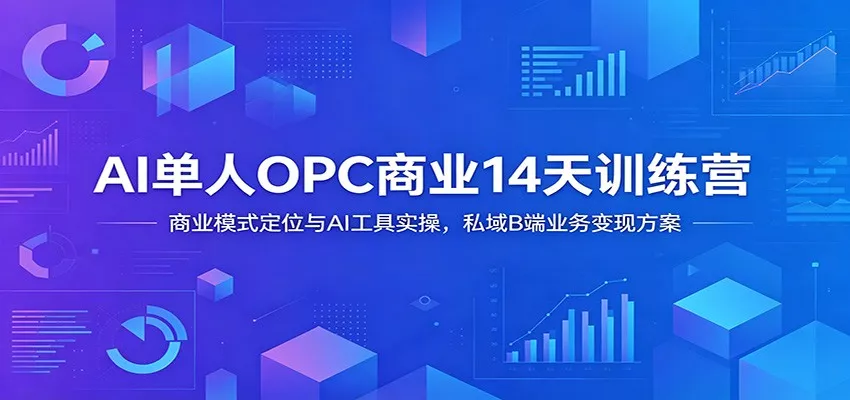 AI单人OPC商业14天训练营：商业模式定位与AI工具实操，私域B端业务变现方案 - 付费阅读