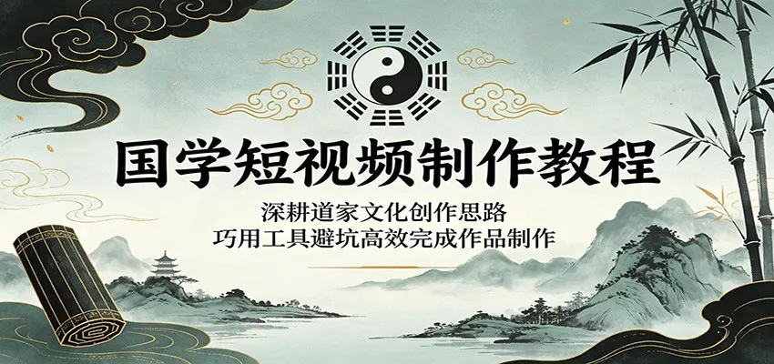 国学短视频制作教程：深耕道家文化创作思路，巧用工具避坑高效完成作品制作 - 付费阅读