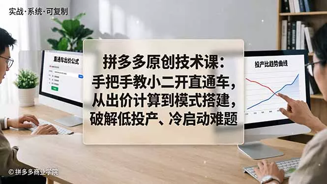 拼多多原创技术课：手把手教小二开直通车，从出价计算到模式搭建，破解低投产、冷启动难题 - 付费阅读