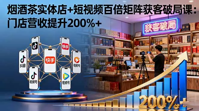 烟酒茶实体店+短视频百倍矩阵获客破局课：门店营收提升200%+ - 付费阅读