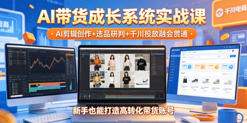 AI带货成长系统实战课，AI剪辑创作+选品研判+千川投放融会贯通，新手也能打造高转化带货账号(更新2026年) - 付费阅读