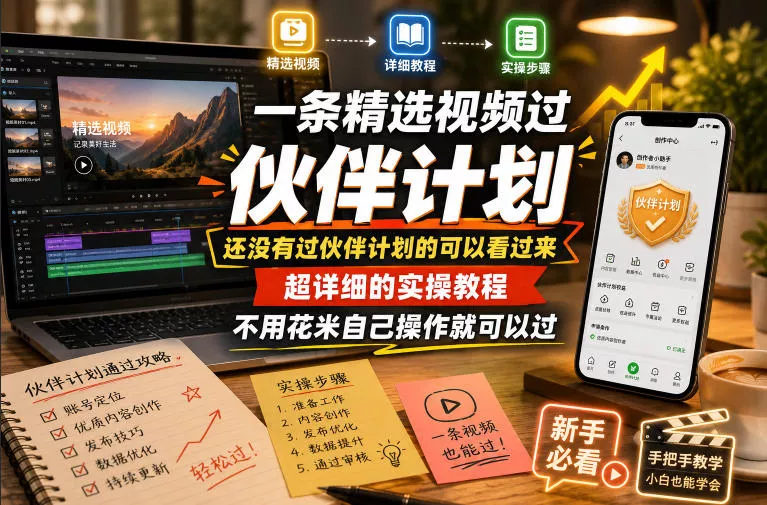 一条精选视频过伙伴计划，还没有过伙伴计划的可以看过来，超详细的实操教程，不用花米自己操作就可以过 - 付费阅读