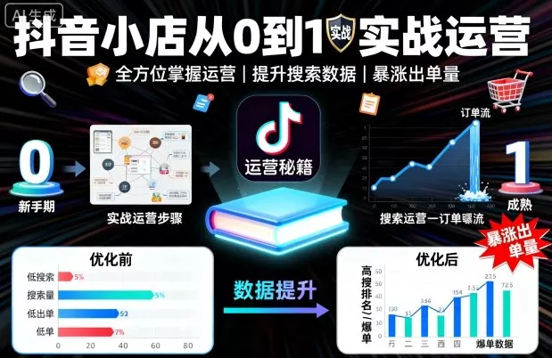 抖音小店从0到1实战运营，帮你全方位掌握小店运营，提升搜索数据与出单量 - 付费阅读