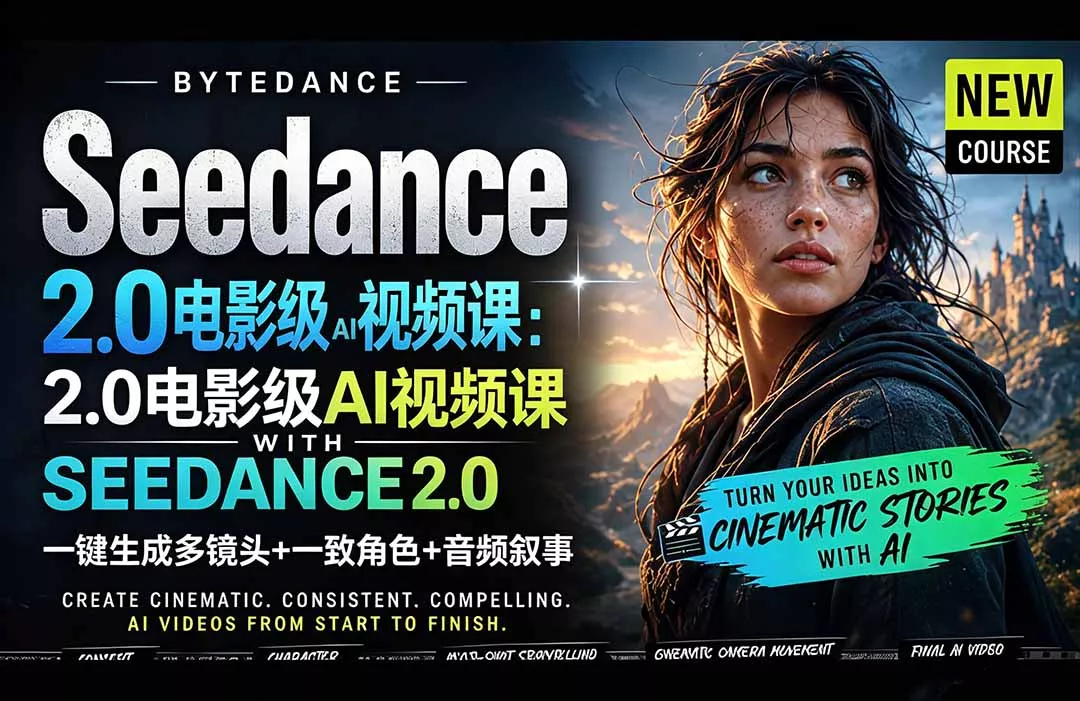 Seedance 2.0电影级AI视频课：一键生成多镜头+一致角色+音频叙事 - 付费阅读