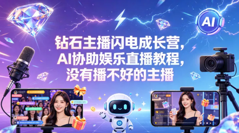 钻石主播闪电成长营，Al协助娱乐直播教程，没有播不好的主播 - 付费阅读
