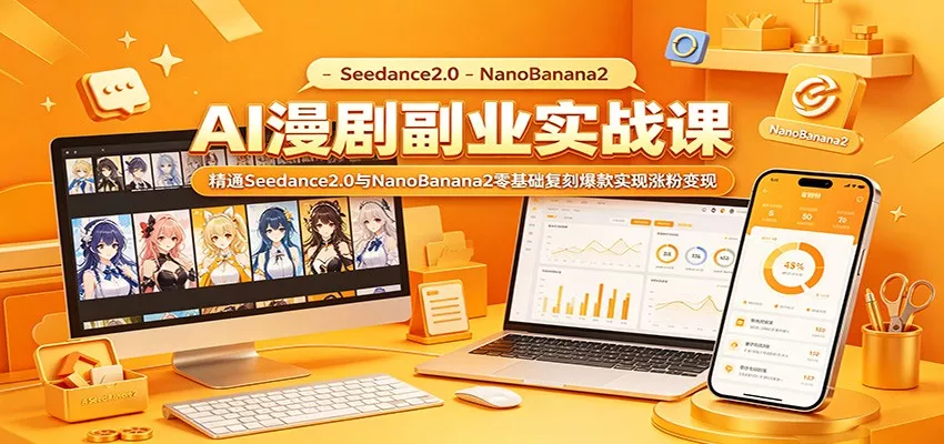 AI漫剧副业实战课：精通Seedance2.0与NanoBanana2零基础复刻爆款实现涨粉变现 - 付费阅读