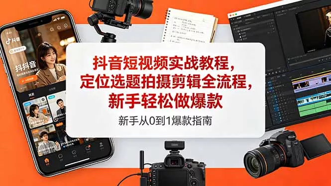 抖音短视频实战教程，定位选题拍摄剪辑全流程，新手轻松做爆款 - 付费阅读