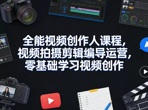 全能视频创作人课程，视频拍摄剪辑编导运营，零基础学习视频创作(更新2026年4月) - 付费阅读