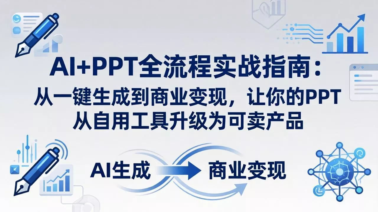AI+PPT全流程实战指南-更新4月21：从一键生成到商业变现，让你的PPT从自用工具升级为可卖产品 - 付费阅读