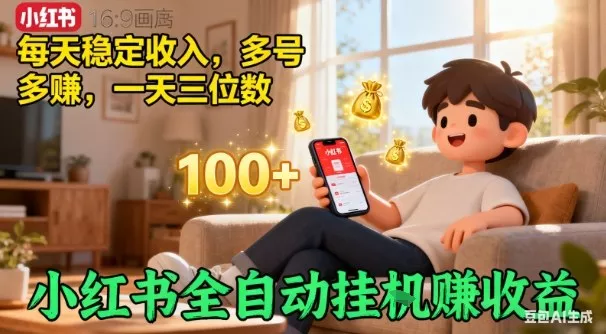 小红书自动挂G賺收益，每天稳定收入，多号多賺，一天三位数【揭秘】 - 付费阅读