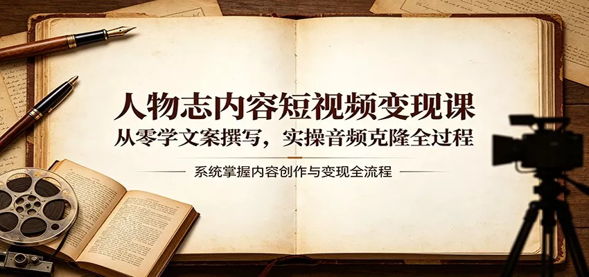 人物志内容短视频变现课：从零学文案撰写，实操音频克隆全过程 - 付费阅读