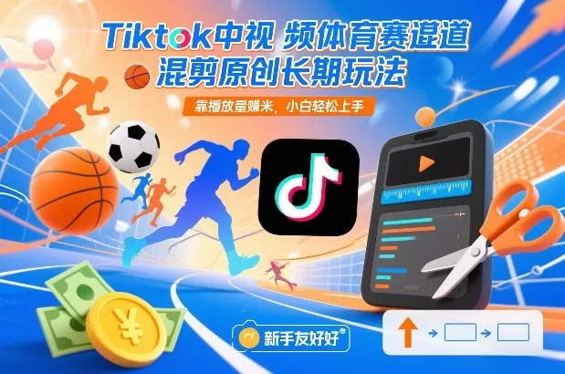 Tiktok中视频体育赛道混剪原创长期玩法，靠播放量賺米，小白轻松上手 - 付费阅读