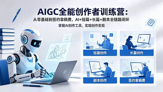 AIGC全能创作者训练营：从零基础到签约拿稿费，AI+短篇+长篇+剧本全链路闭环 - 付费阅读