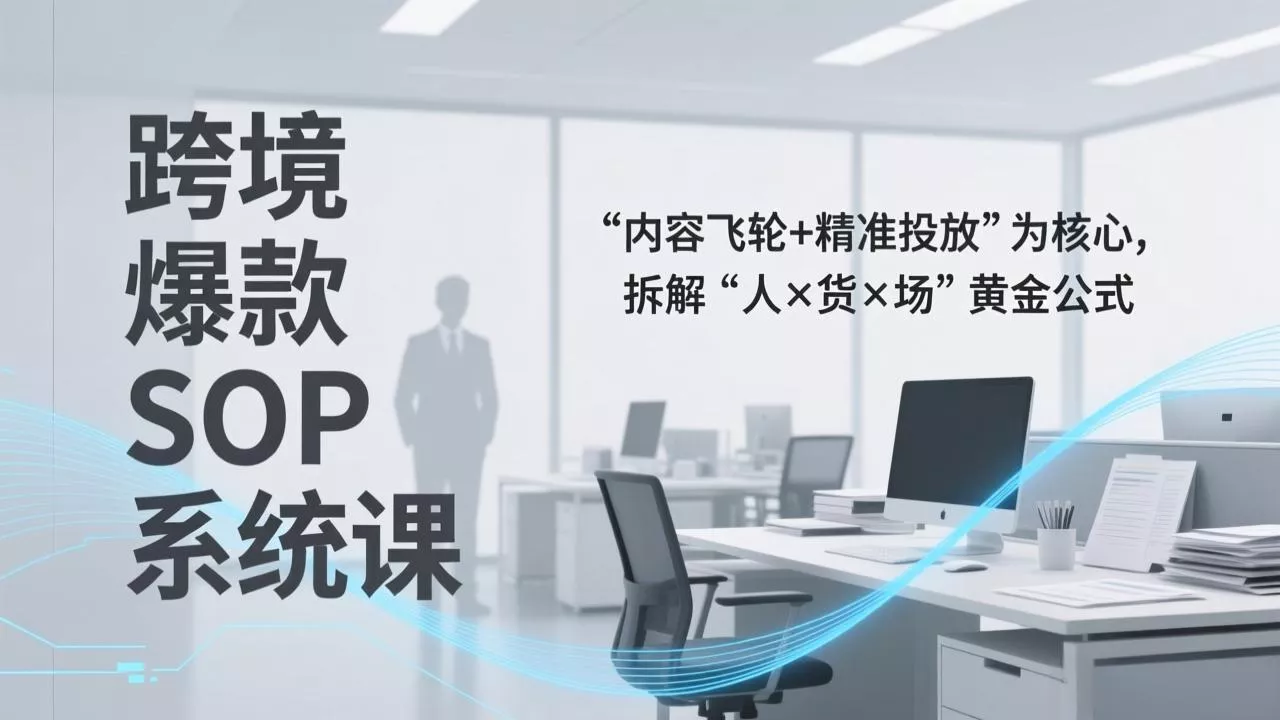 跨境爆款SOP系统课,“内容飞轮+精准投放”为核心,拆解“人×货×场”黄金公式 跨境爆款SOP系统课,“内容飞轮+精准投放”为核心,拆解“人×货×场”黄金公式