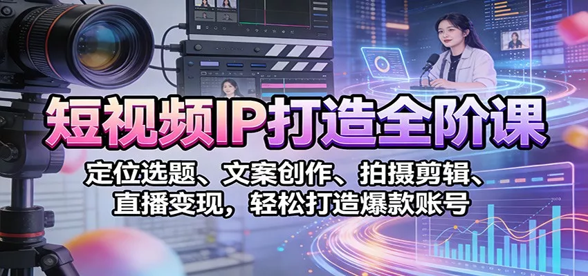 短视频IP打造全阶课：定位选题、文案创作、拍摄剪辑、直播变现，轻松打造爆款账号 - 付费阅读