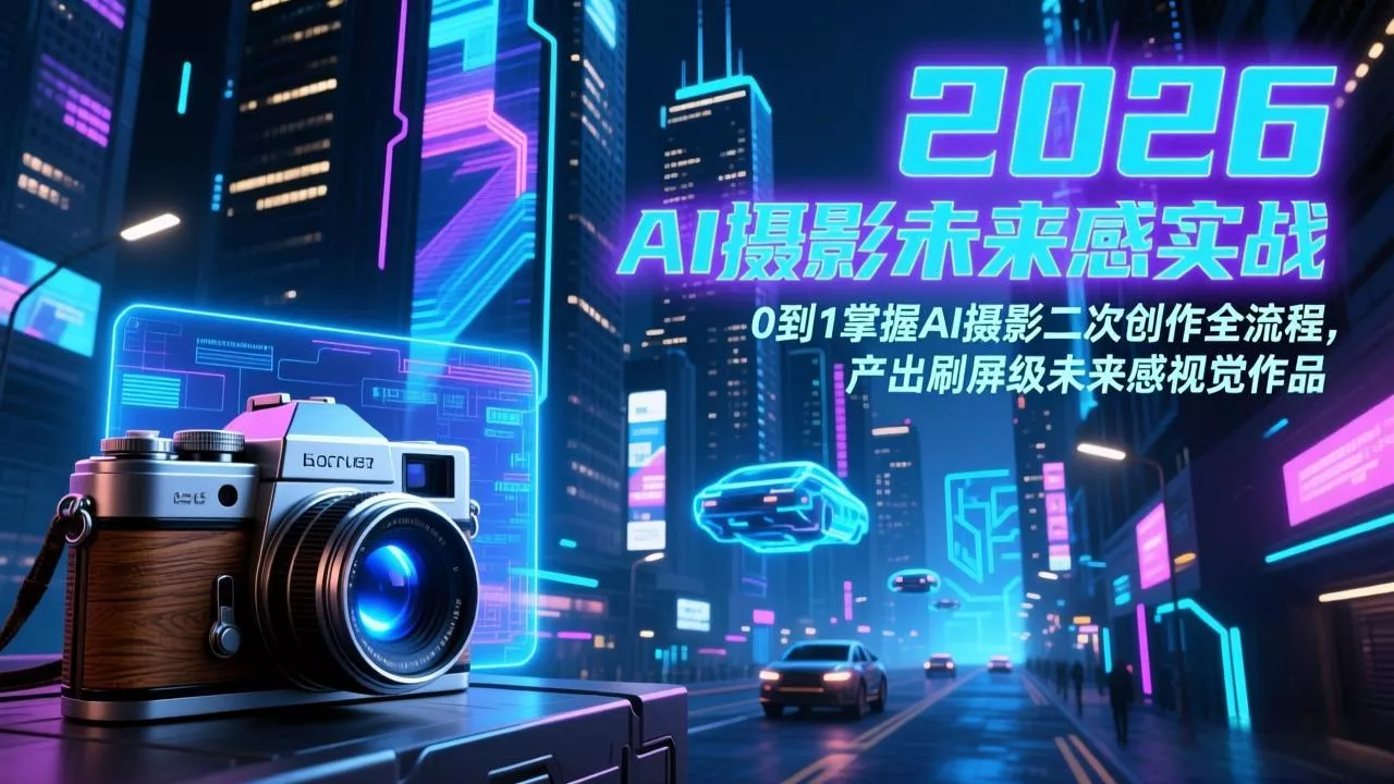 2026 AI摄影未来感实战：0到1掌握AI摄影二次创作全流程，产出刷屏级未来感视觉作品 - 付费阅读