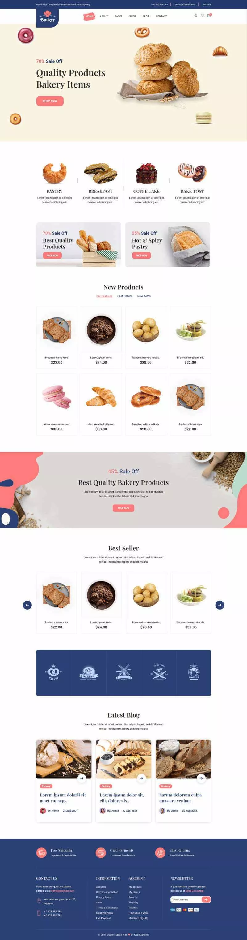 Bootstrap5甜品面包店铺HTML电商模板 - 付费阅读