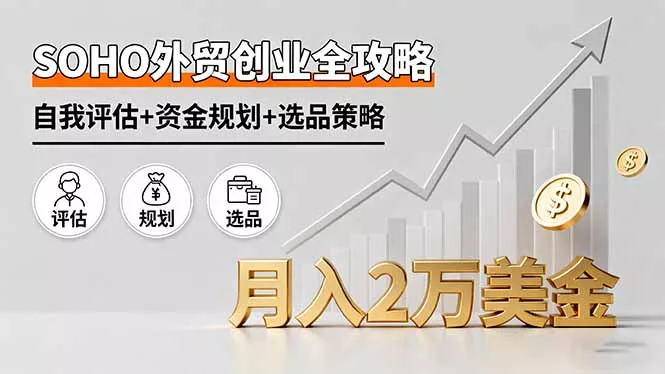 SOHO外贸创业全攻略，自我评估+资金规划+选品策略，月入2万美金 - 付费阅读
