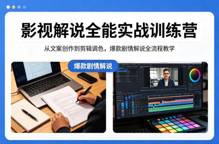 影视解说全能实战训练营：从文案创作到剪辑调色，爆款剧情解说全流程教学 - 付费阅读