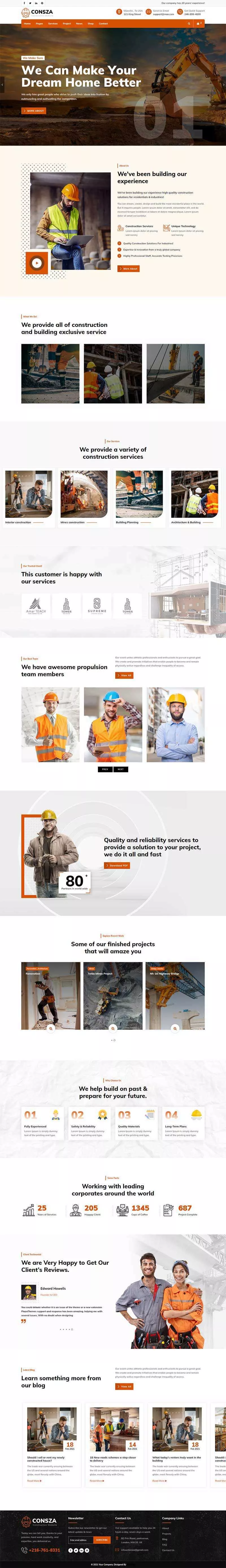 响应式房地产建筑工程企业网站HTML5模板 - 付费阅读