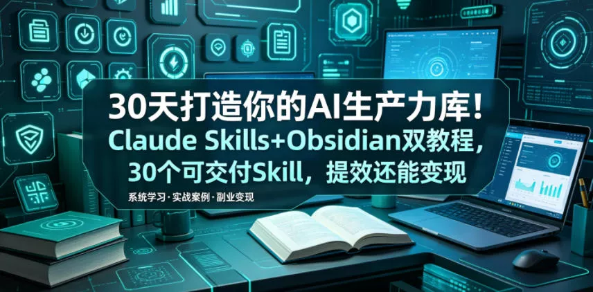 30天打造你的AI生产力库！Claude Skills+Obsidian 双教程，30 个可交付 Skill，提效还能变现 - 付费阅读