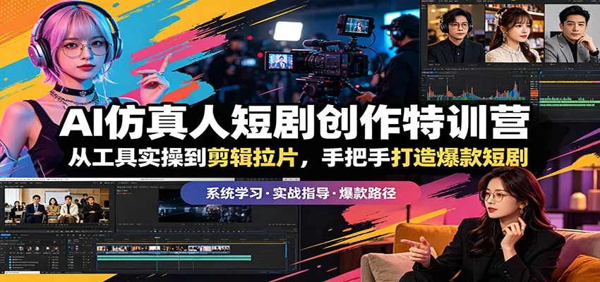 AI仿真人短剧创作特训营：从工具实操到剪辑拉片，手把手打造爆款短剧 - 付费阅读