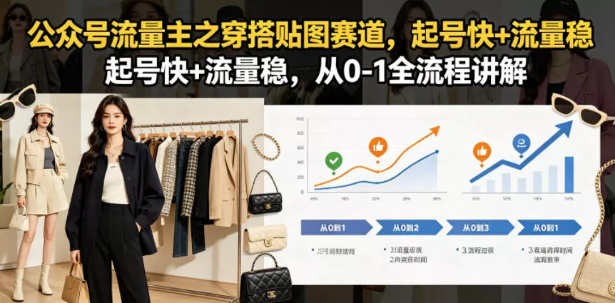 公众号流量主之穿搭贴图赛道，起号快+流量稳，从0-1全流程讲解 - 付费阅读