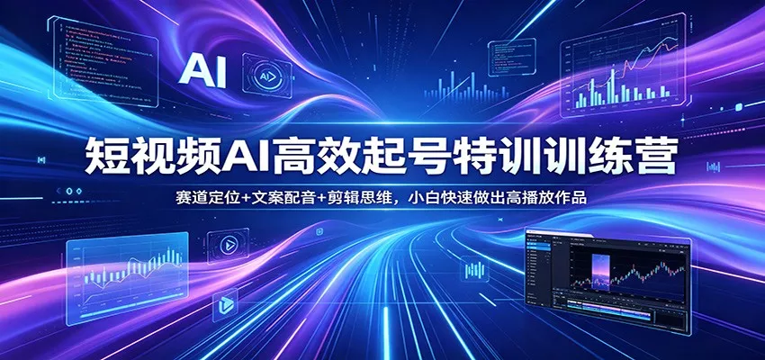 短视频AI高效起号特训训练营：赛道定位+文案配音+剪辑思维，小白快速做出高播放作品 - 付费阅读