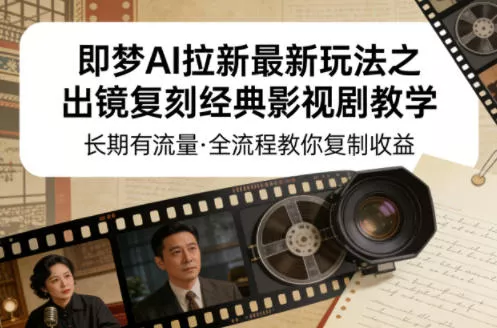 即梦AI拉新最新玩法之出镜复刻经典影视剧教学，长期有流量，全流程教你复制收益 - 付费阅读