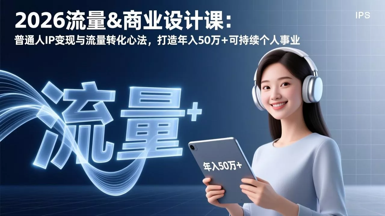 2026流量&商业设计课：普通人IP变现与流量转化心法，打造年入50万+可持续个人事业 - 付费阅读