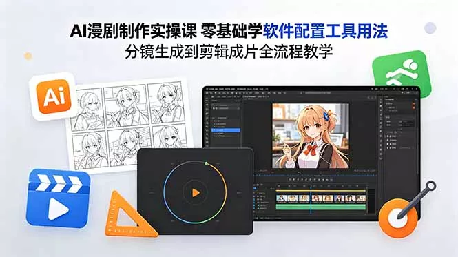 AI漫剧制作实操课 零基础学软件配置工具用法 分镜生成到剪辑成片全流程教学 - 付费阅读
