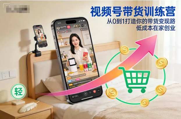 视频号带货训练营，从0到1打造你的带货变现路，低成本在家创业 - 付费阅读