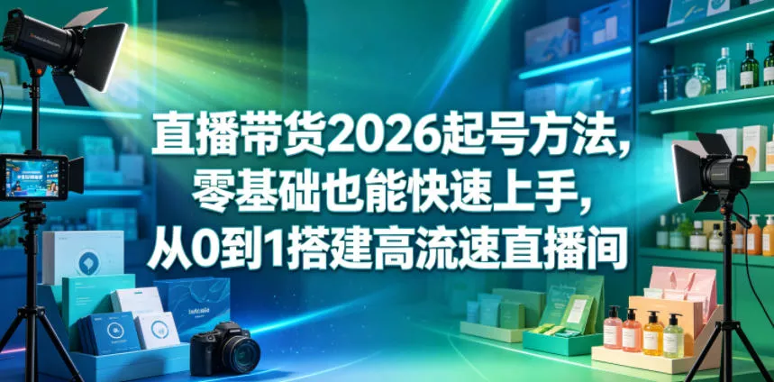 直播带货2026起号方法，零基础也能快速上手，从0到1搭建高流速直播间 - 付费阅读