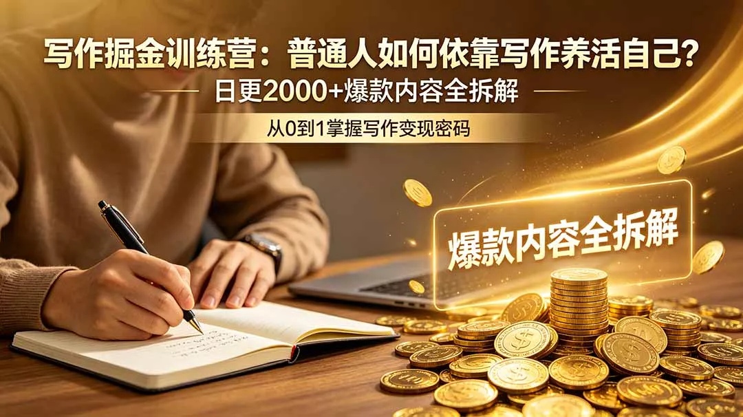 写作掘金训练营：普通人如何依靠写作养活自己？日更2000+爆款内容全拆解 - 付费阅读