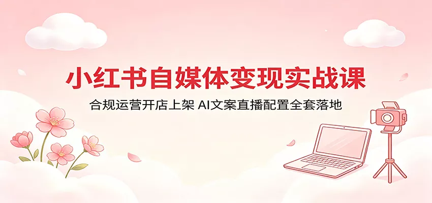小红书自媒体变现实战课：合规运营开店上架，AI文案直播配置全套落地 - 付费阅读
